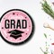 25 Count Paper Dinner Plates 9 Inch Pink Round for Graduation Party Congrats Grad Decor